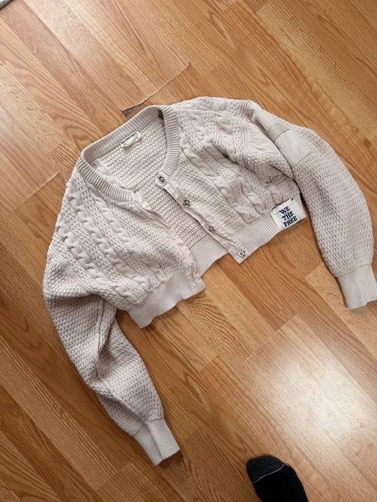 We The Free Sweaters - We The Free Cropped Cable-Knit Cardigan in Cream